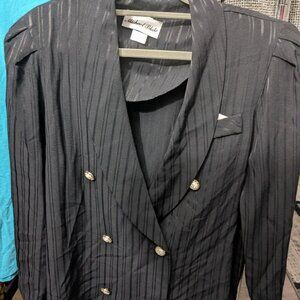 Michael Blake Black Pinstripe Blazer Size 14P